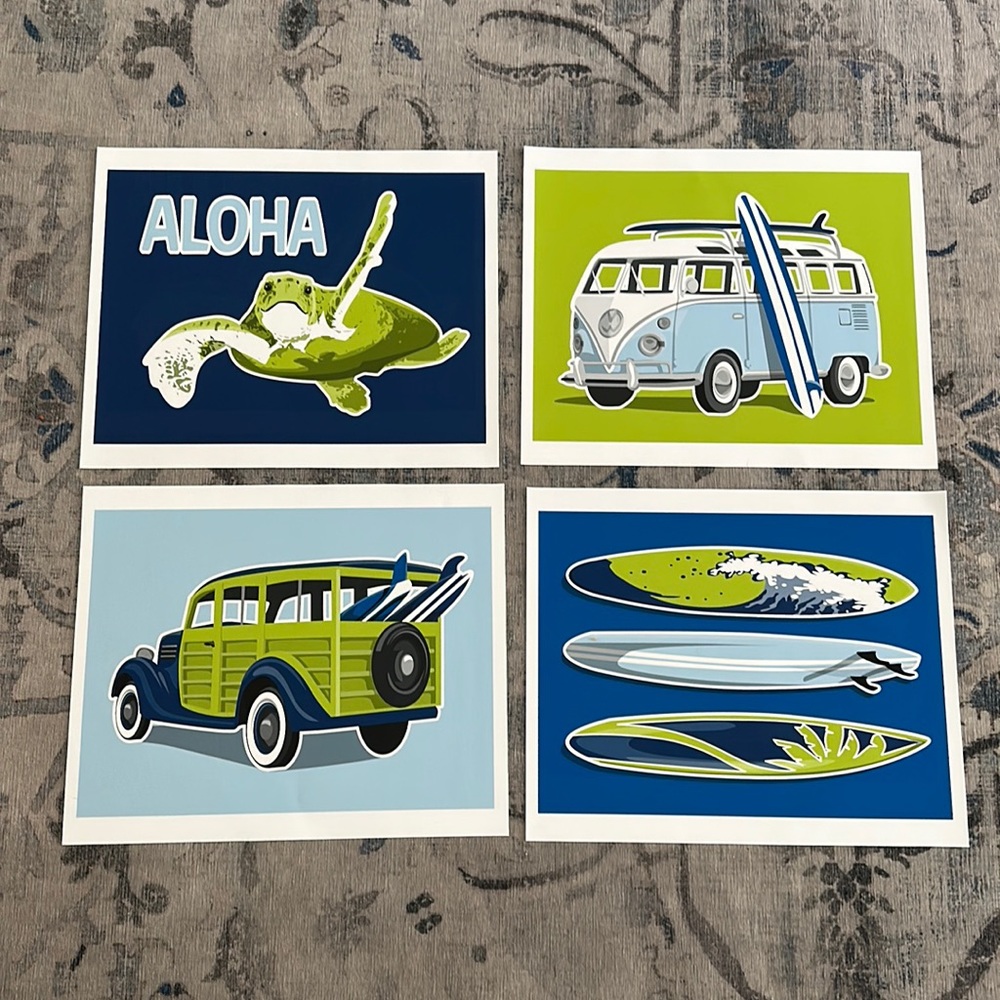 Set of 4 beach canvas print
